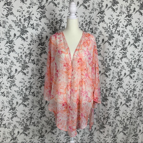 Peach Love California Sweaters - Peach Love Pink Magdaleno Kimono-Style Cardigan